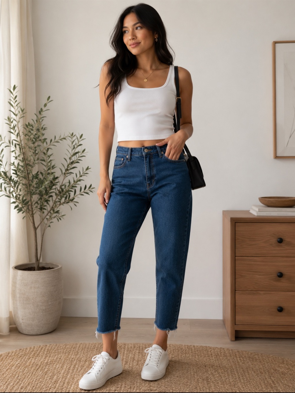 Levi’s High Waisted Mom Jeans Medium Wash Blue Denim Size 32